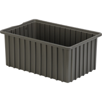 Divider Box&reg; Containers, Polyethylene, 16.5" W x 10.9" D x 7" H, Grey - Lewis Bins+ 6000803