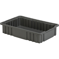 Contenant Divider Box, Poly&eacute;thyl&egrave;ne, 15,5" la x 9,9" p x 3,5" h, Gris - Lewis Bins+ 6003503