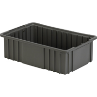 Divider Box, Polyethylene, 16.5" W x 10.9" D x 5" H, Grey - Lewis Bins+ 6003509