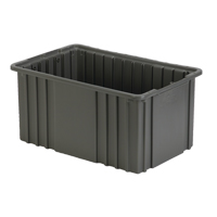Divider Box, Polyethylene, 15.5" W x 9.9" D x 8" H, Grey - Lewis Bins+ 6003903