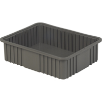 Divider Box, Polyethylene, 20.9" W x 15.9" D x 6" H, Grey - Lewis Bins+ 6004103