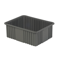 Divider Box, Polyethylene, 20.9" W x 15.9" D x 8" H, Grey - Lewis Bins+ 6004203