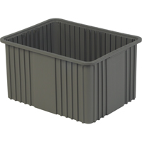 Divider Box, Polyethylene, 20.9" W x 15.9" D x 12" H, Grey - Lewis Bins+ 6004303