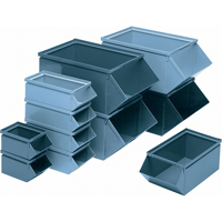 Bac en acier, Cap. 100 lb, 12" la x 20-1/2" p x 9-1/2" h, Bleu - Stackbin 1-4SB-B