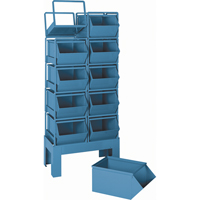 Steel Bin, 100 lbs. Cap., 5-1/2" W x 12" D x 4-1/2" H, Blue - Stackbin 1-1SB-4