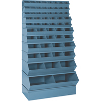 Bacs sectionnels superposables, Cap. 100 lb, 37" la x 8" p x 4-1/2" h, Bleu - Stackbin 3-0SS-4