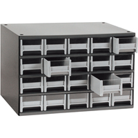 Modular Parts Cabinets, Steel, 20 Drawers, 17" x 10-9/16" x 2-1/16", Grey - Akro-Mils A19320M