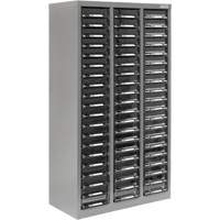 KPC-300 Parts Cabinet, Galvanized Steel, 60 Drawers, 21-3/10" x 10-2/5" x 36-9/10", Grey - KLETON 