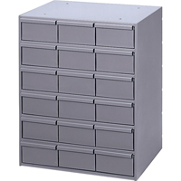 Casiers &agrave; tiroirs industriels, 18 tiroirs, 17-1/4" la x 11-5/8" p x 21-1/4" h, Gris - Durham Manufacturing 006-95