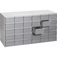 Industrial Drawer Cabinets, 30 Drawers, 33-3/4" W x 11-3/4" D x 21-1/8" H, Grey - Durham Manufacturing 034-95