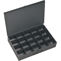 Boîtes &agrave; fond courb&eacute;, Acier, 20 compartiments, 13-3/8" la x 9-1/4" p, 2" h, Gris - Durham Manufacturing 206-95