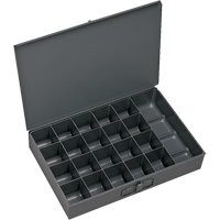 Boîtes &agrave; fond courb&eacute;, Acier, 21 compartiments, 13-3/8" la x 9-1/4" p, 2" h, Gris - Durham Manufacturing 204-95