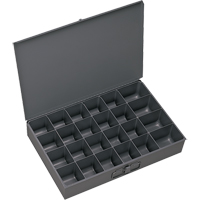 Boîtes &agrave; fond courb&eacute;, Acier, 24 compartiments, 13-3/8" la x 9-1/4" p, 2" h, Gris - Durham Manufacturing 202-95