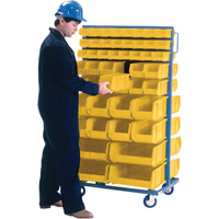 Support mobile deux c&ocirc;t&eacute;s pour bacs, &agrave; deux c&ocirc;t&eacute;s, 96 bacs, 36" la x 24" p x 63" h - KLETON 