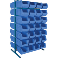 Support stationnaire deux c&ocirc;t&eacute;s pour bacs, 36" la x 24" p x 61" h, 56 bacs - KLETON 