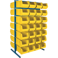 Support stationnaire deux c&ocirc;t&eacute;s pour bacs, 36" la x 24" p x 61" h, 56 bacs - KLETON 