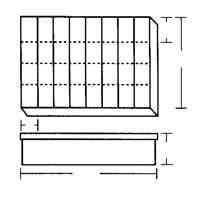 Compartment Case, Plastic, 32 Slots, 18-1/2" W x 13" D x 3" H, Grey - Flambeau 1032-2