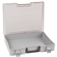 Compartment Case, Plastic, 15-1/2" W x 11-3/4" D x 2-1/2" H, Grey - Flambeau 711-2