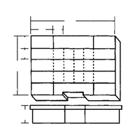 Compartment Case, Plastic, 24 Slots, 15-1/2" W x 11-3/4" D x 2-1/2" H, Grey - Flambeau 724-2
