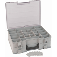 Compartment Case, Plastic, 48 Slots, 15-1/2" W x 11-3/4" D x 5" H, Grey - Flambeau 748-2
