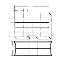 Compartment Case, Plastic, 48 Slots, 15-1/2" W x 11-3/4" D x 5" H, Grey - Flambeau 748-2