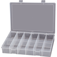 Boîtes &agrave; compartiments compactes en polypropyl&egrave;ne, 13-1/8" la x 9" p x 2-5/16" h, 12 compartiments - Durham Manufacturing LP12-CLEAR