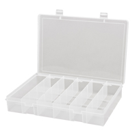 Compact Polypropylene Compartment Cases, 13-1/8" W x 9" D x 2-5/16" H, 6 Compartments - Durham Manufacturing LP6-CLEAR