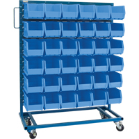 Support mobile pour bacs &agrave; un c&ocirc;t&eacute;, &agrave; un c&ocirc;t&eacute;, 36 bacs, 36" la x 16" p x 46-1/2" h - KLETON 