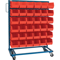 Support mobile pour bacs &agrave; un c&ocirc;t&eacute;, &agrave; un c&ocirc;t&eacute;, 36 bacs, 36" la x 16" p x 46-1/2" h - KLETON 