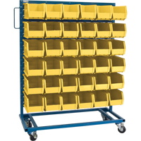 Support mobile pour bacs &agrave; un c&ocirc;t&eacute;, &agrave; un c&ocirc;t&eacute;, 36 bacs, 36" la x 16" p x 46-1/2" h - KLETON 