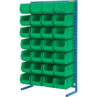 Support stationnaire pour bacs &agrave; un c&ocirc;t&eacute;, 36" la x 12" p x 61" h, 28 bacs - KLETON 