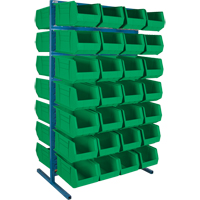 Support stationnaire deux c&ocirc;t&eacute;s pour bacs, 61" la x 56" p x 24" h, 56 bacs - KLETON 