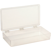 K-Resin Compartment Box, Plastic, 4" W x 8" D x 1-3/16" H, Transparent - Flambeau K206
