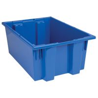 Stack & Nest Totes, 8" x 19.5" x 13.5", Blue - Quantum Storage System SNT200BL