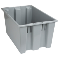 Stack & Nest Totes, 12" x 23.5" x 15.5", Grey - Quantum Storage System SNT240GY