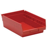 Bacs de rangement pour tablettes, 8-3/8" la x 4" H x 11-5/8" p, Rouge, Capacit&eacute; 30 lb - Quantum Storage System QSB107RD