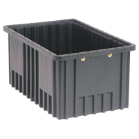 Bacs divisibles conducteurs, Polypropyl&egrave;ne, 10-7/8" la x 16-1/2" p x 8" h, Noir - Quantum Storage System DG92080CO