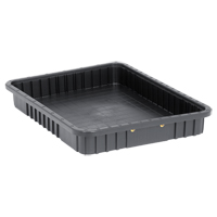 Conductive Dividable Grid Containers, Polypropylene, 17-1/2" W x 22-1/2" D x 3" H, Black - Quantum Storage System DG93030CO