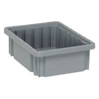 Divider Box&reg; Containers, Plastic, 10.9" W x 8.3" D x 3.5" H, Grey - Quantum Storage System DG91035GY