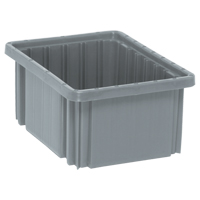 Divider Box&reg; Containers, Plastic, 10.9" W x 8.3" D x 5" H, Grey - Quantum Storage System DG91050GY