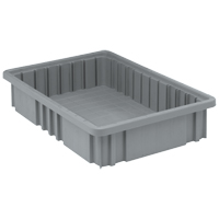 Contenants Divider Box, Plastique, 16,5" la x 10,9" p x 3,5" h, Gris - Quantum Storage System DG92035GY