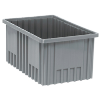 Divider Box&reg; Containers, Plastic, 16.5" W x 10.9" D x 8" H, Grey - Quantum Storage System DG92080GY