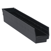 Economy Shelf Bin, 4-1/8" W x 4" H x 23-5/8" D, Black - Quantum Storage System QSB105BK