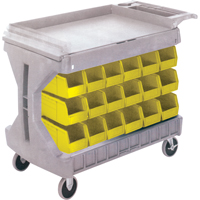 Pro Cart With Yellow Bins, Double-sided, 36 bins, 45-5/18" W x 24" D x 34-3/4" H - Akro-Mils 