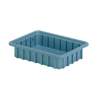 Divider Box&reg; Containers, Polyethylene, 10.8" W x 8.3" D x 2.5" H, Light Blue - Lewis Bins+ 6000107