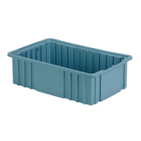Contenant Divider Box, Poly&eacute;thyl&egrave;ne, 15,5" la x 9,9" p x 5" h, Bleu p&acirc;le - Lewis Bins+ 6003607