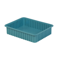 Divider Box&reg; Containers, Polyethylene, 22.4" W x 17.4" D x 5" H, Light Blue - Lewis Bins+ 6001007