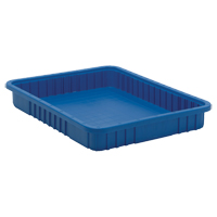 Contenants Divider Box, Plastique, 22,5" la x 17,5" p x 3" h, Bleu - Quantum Storage System DG93030BL