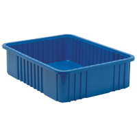 Contenants Divider Box, Plastique, 22,5" la x 17,5" p x 6" h, Bleu - Quantum Storage System DG93060BL