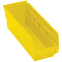 Shelf Bins, 4-1/8" W x 4" H x 11-5/8" D, Yellow, 30 lbs. Capacity - Quantum Storage System QSB101YL
